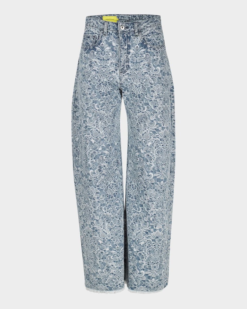 Brocade Denim Boyfriend Trousers